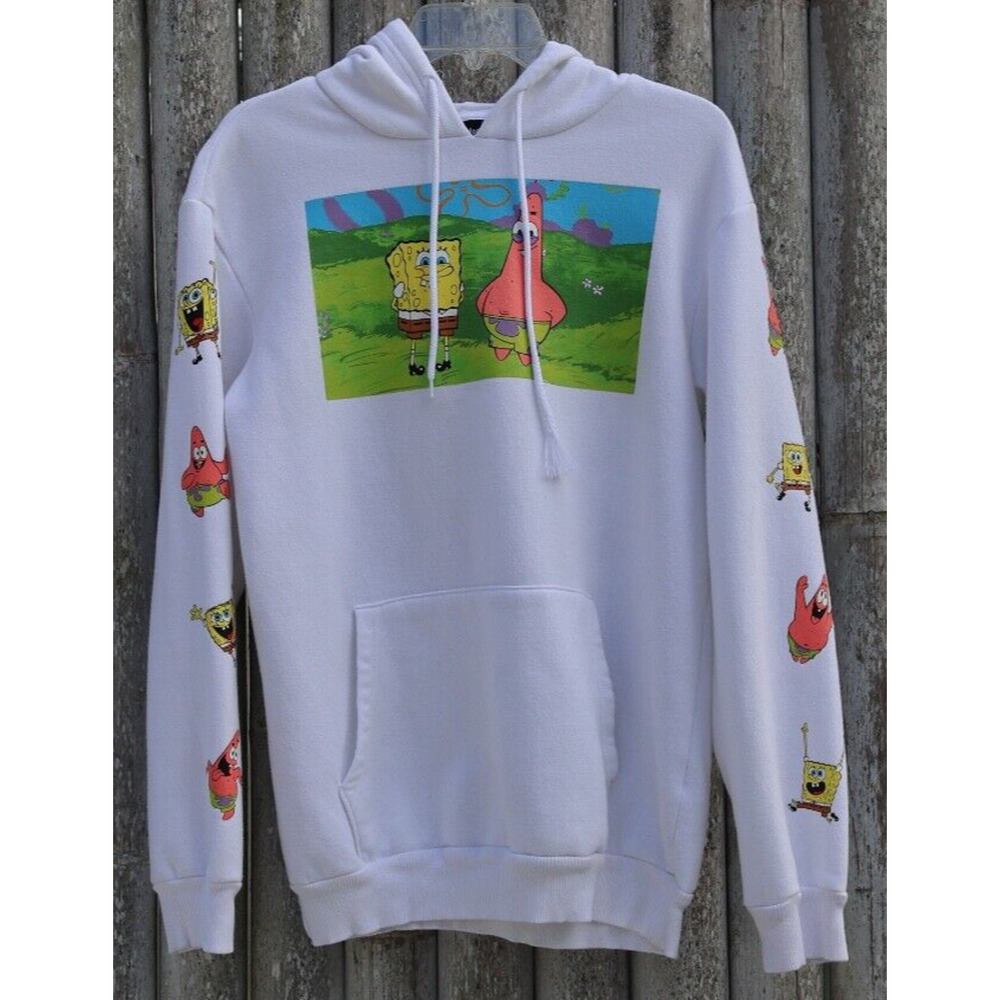 Nickelodeon Sweater Mens Medium White Spongebob Patrick Pullover Casual‎ Mens